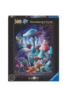 Moonlight Mushrooms 500P Glow Toys Puzzles And Games Puzzles Wooden Pu...