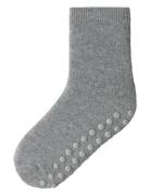 Nmfwaksi Wo/Bl Terry Sock W/Non Skid Sokker Strømper Grey Name It