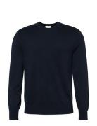 Ls Supima Cotton Crew 14Gg Tops Knitwear Round Necks Navy Calvin Klein