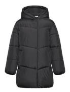 Hood Quilted Coat Foret Jakke Black Mango
