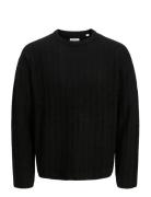 Jjebradley Carter Knit Crew Neck Ln Tops Knitwear Round Necks Black Ja...