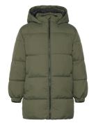 Long Coat With Padded Lining Foret Jakke Green Mango