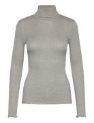 Rwbeatha Silk Ls Rollneck T-Shirt Tops Knitwear Turtleneck Grey Rosemu...