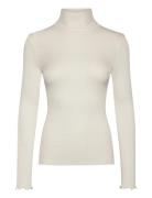 Rwbeatha Silk Ls Rollneck T-Shirt Tops Knitwear Turtleneck Cream Rosem...