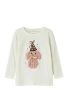 Nmfninna Ls Top Box Tops T-shirts Long-sleeved T-Skjorte White Name It
