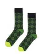 Mini Argyle Jaquard Sock Lingerie Socks Regular Socks Khaki Green Happ...