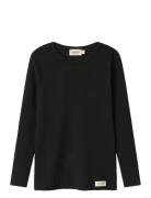 Plain Tee Ls Tops T-shirts Long-sleeved T-Skjorte Black MarMar Copenha...