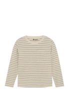 T-Shirt Ls Small Stripe Tops Sweatshirts & Hoodies Sweatshirts Beige D...