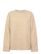 Sherpa Long Sleeve Crew Sport Sweatshirts & Hoodies Sweatshirts Beige ...
