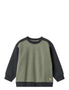 Sweatshirt L/S Block Ellis Tops Sweatshirts & Hoodies Sweatshirts Navy...
