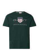 Reg Archive Shield Ss T-Shirt Tops T-Kortærmet Skjorte Khaki Green GAN...