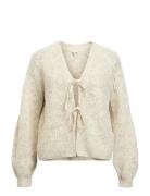 Objflora Re L/S Knit Cardigan Noos Tops Knitwear Cardigans Grey Object