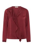Audaiw Blouse Tops Blouses Long-sleeved Burgundy InWear
