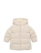 Hood Quilted Coat Foret Jakke Cream Mango
