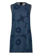 Maridenim Somasti Unikko Kort Kjole Blue Marimekko