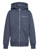 Jr Bowman Logo Zip Hood Tops Sweatshirts & Hoodies Hoodies Blue Sail R...