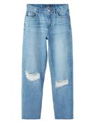 Nlfbizza Dnm Straight Dis Pant Bottoms Jeans Loose Jeans Blue LMTD