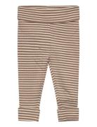 Stripped Cotton Leggings Bottoms Leggings Brown Mango