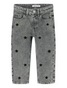 Nmfbella Mom Emb Jeans 3285-Be Noos Bottoms Jeans Regular Jeans Grey N...