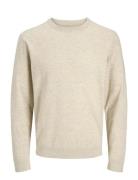 Jjeperfect Wool Knit Crew Neck Sn Tops Knitwear Round Necks Beige Jack...