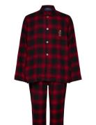 Polo Bear Plaid Flannel Pajama Set Pyjamas Nattøj Red Polo Ralph Laure...