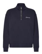 Script Half Zip Sweat Tops Sweatshirts & Hoodies Sweatshirts Navy GANT