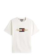 Icon Gold Tee Tops T-Kortærmet Skjorte White Tommy Hilfiger