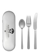 Rejsesæt, 3 Dele Home Tableware Cutlery Cutlery Set Silver Kay Bojesen