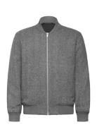 Slhjens Wool Blend Bomber Bomberjakke Jakke Grey Selected