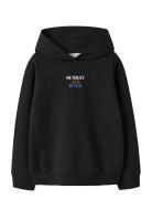 Nkfofina Ls Nreg Wh Swe Bru Pb Tops Sweatshirts & Hoodies Hoodies Blac...
