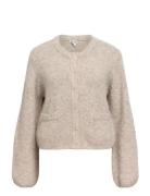 Objsaggia Re L/S Knit Cardigan Noos Tops Knitwear Cardigans Beige Obje...