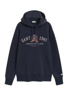 Graphic Hoodie Designers Sweatshirts & Hoodies Hoodies Blue GANT
