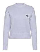 Ck Embro Badge Sweater Tops Knitwear Jumpers Blue Calvin Klein Jeans