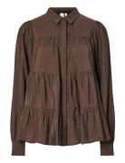 Yaspala Ls Shirt S. Noos Tops Blouses Long-sleeved Brown YAS