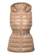Belted Lightweight Puffer Vest Foret Jakke Beige Calvin Klein