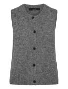 Vmnovah Sl O-Neck Button Vest Noos Vests Knitted Vests Grey Vero Moda