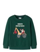Nmmvismas Ls Nreg Sweat Bru Tops Sweatshirts & Hoodies Sweatshirts Gre...