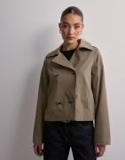 Pieces - Beige - Pcbellen Short Trenchcoat