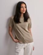 Pieces - Beige - Pcria Ss Fold Up Solid Tee Noos Bc