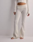 Nelly - Hvid - Tight Rib Knit Pants