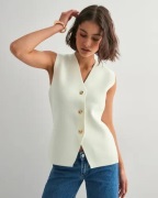 Neo Noir - Hvid - Sway Smooth Knit Waistcoat