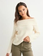 Vero Moda - Hvid - Vmaries Ls Offshoulder Pullover Bf