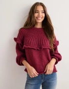 Pieces - Rød - Pcsikka Ls Oneck Knit Bc