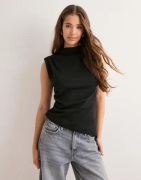 Vero Moda - Sort - Vmmille Sl Shoulder Asm Pad Top Jrs