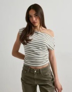 Nelly - Grøn - Stripe Shoulder Top