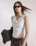 Nelly - Hvid - Ultra Soft Waterfall Top