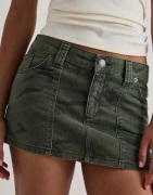 Nelly - Grøn - Mini Pattern Jeans Skirt