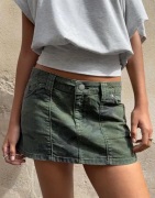 Nelly - Grøn - Mini Pattern Jeans Skirt