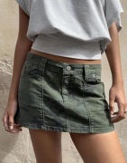 Nelly - Grøn - Mini Pattern Jeans Skirt