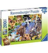 Ravensburger Puslespil - 200 Brikker - Funny Farmyard Friends